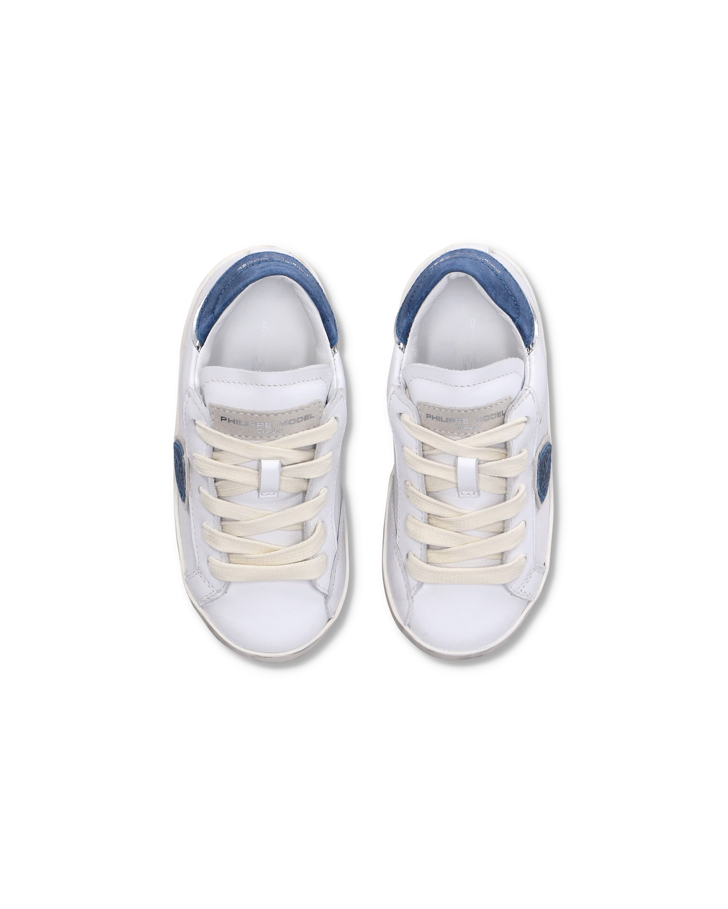 Sneakers da Bambini Prsx basse Bianche e Blu in Pelle