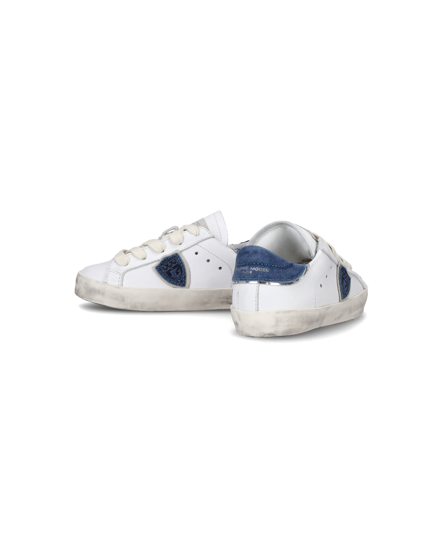 Sneakers da Bambini Prsx basse Bianche e Blu in Pelle