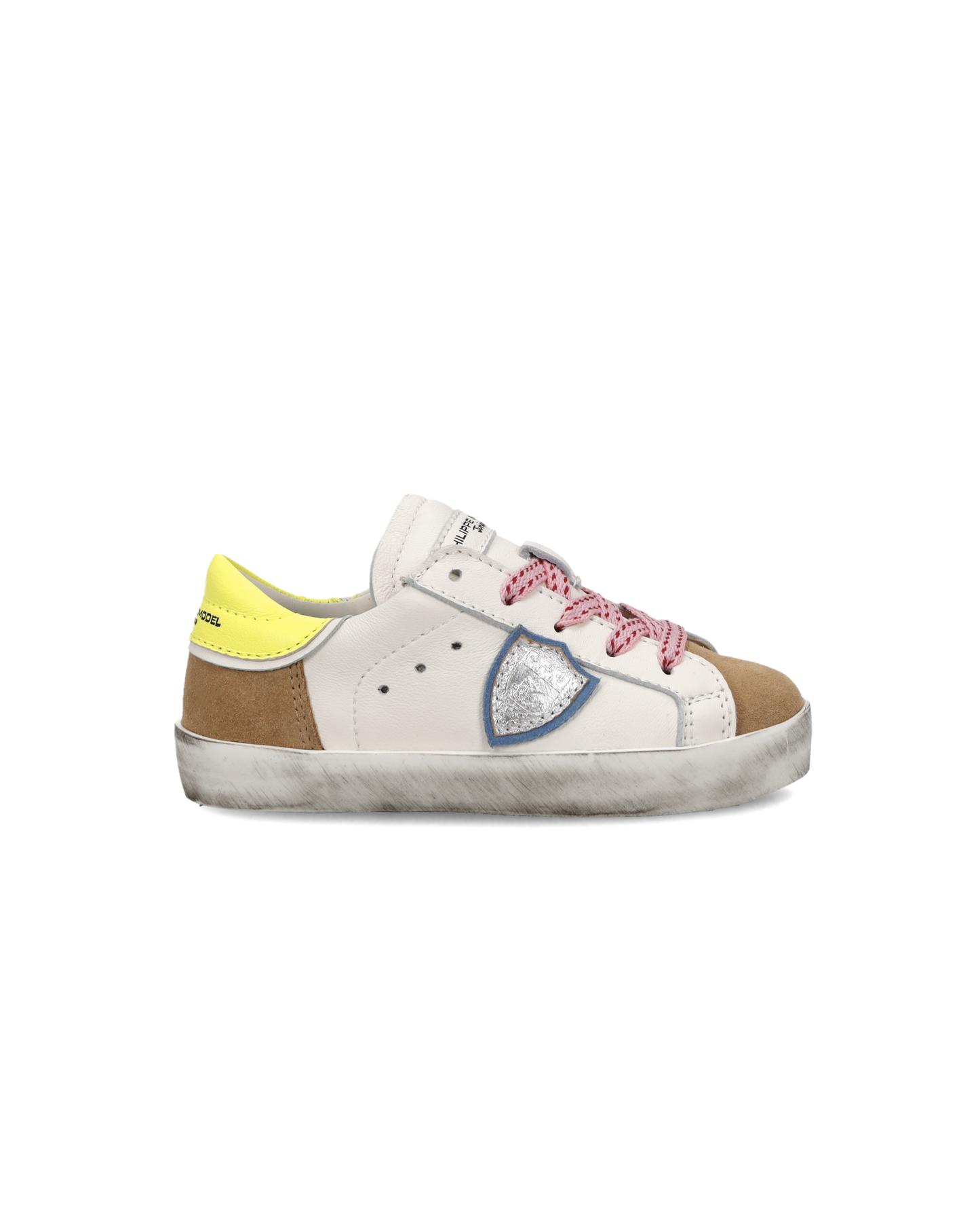 Sneaker Prsx Baby, White Cognac Neon Yellow