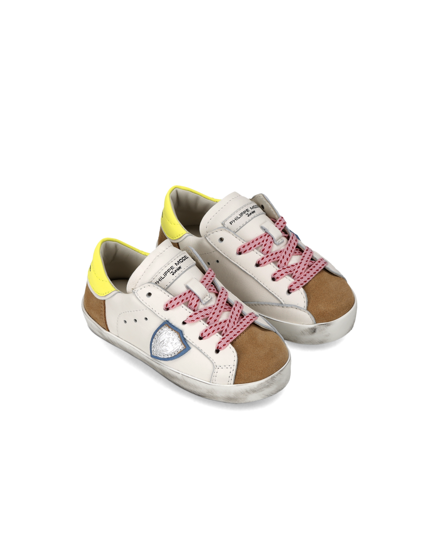 Sneaker Prsx Baby, White Cognac Neon Yellow