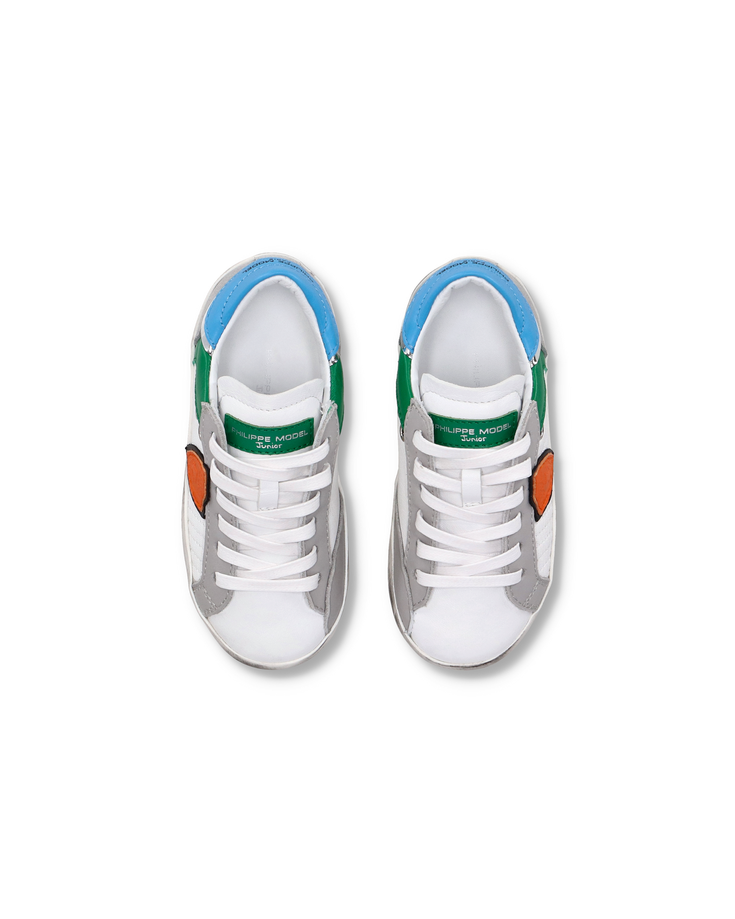 Sneakers basse Paris da Bambino in pelle, Bianco Verde