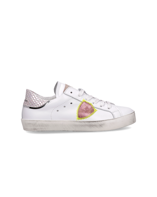 Sneaker Prsx Kids, Bianco Rosa