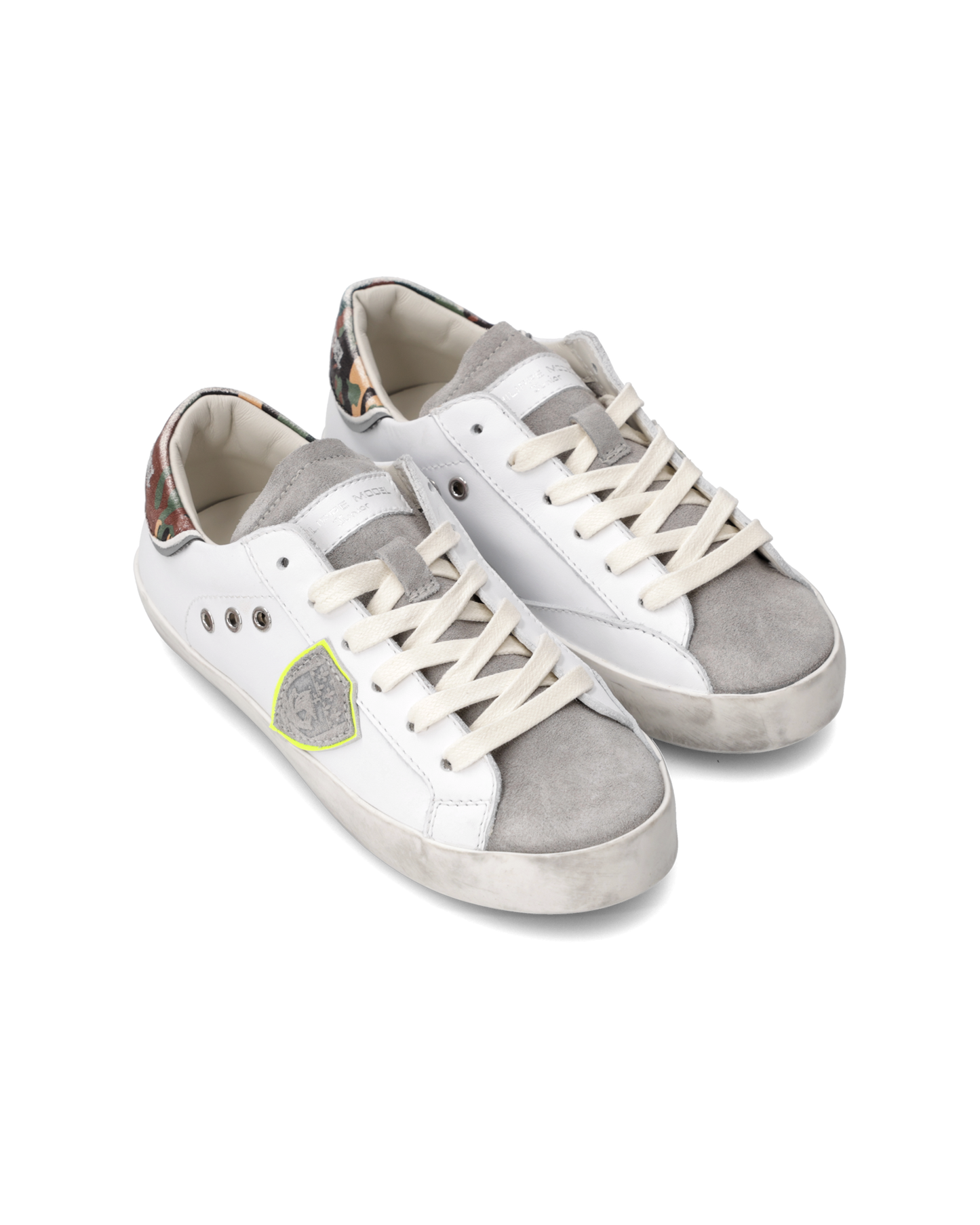 Sneakers Paris Tennis Kids, White Fluo Green