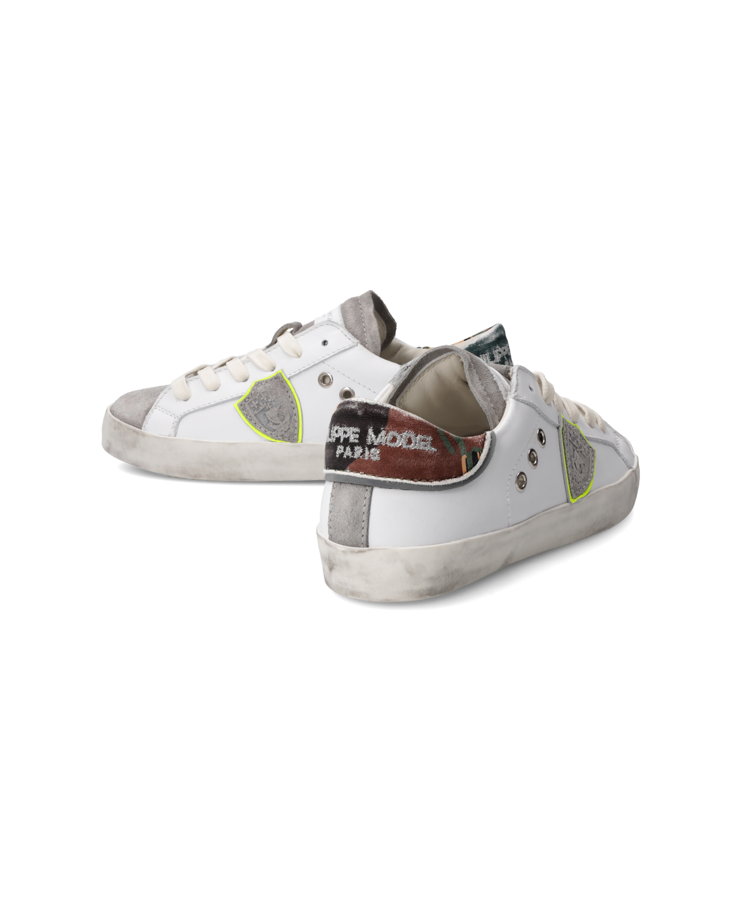 Sneakers Paris Tennis Kids, White Fluo Green