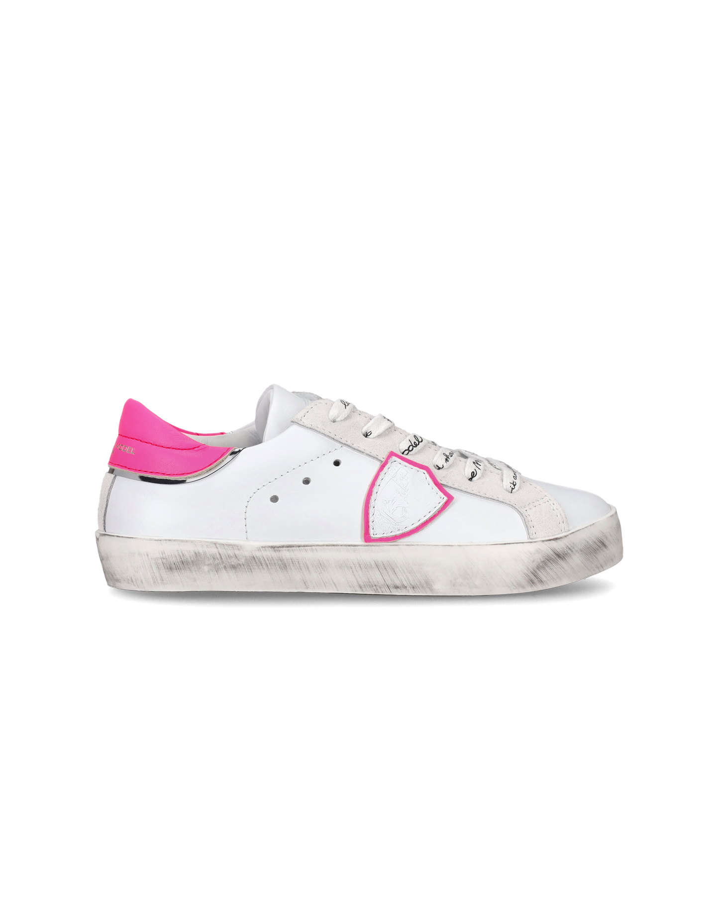 Sneakers Prsx basse da Bambini Bianche e Fucsia in Pelle