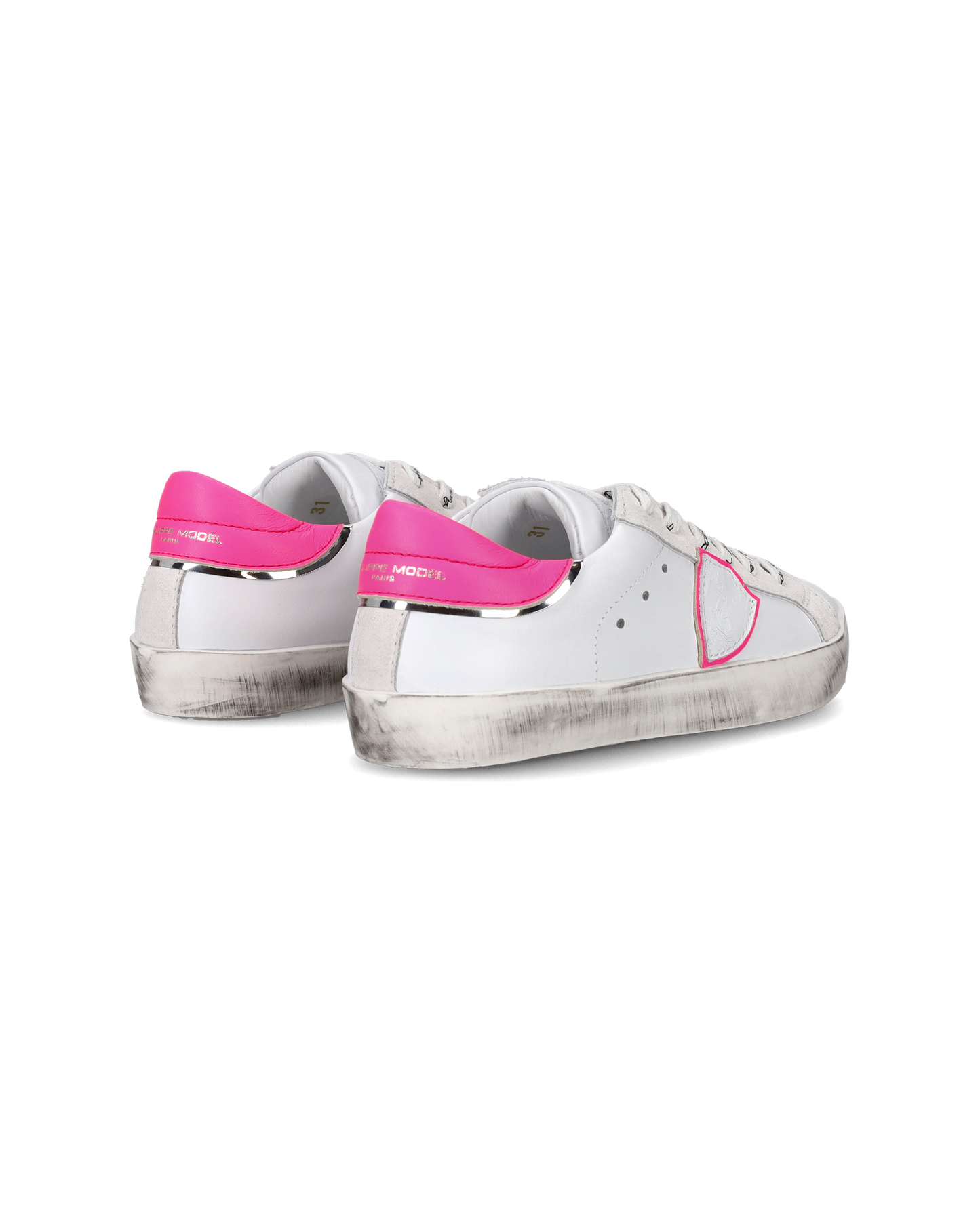 Sneakers Prsx basse da Bambini Bianche e Fucsia in Pelle