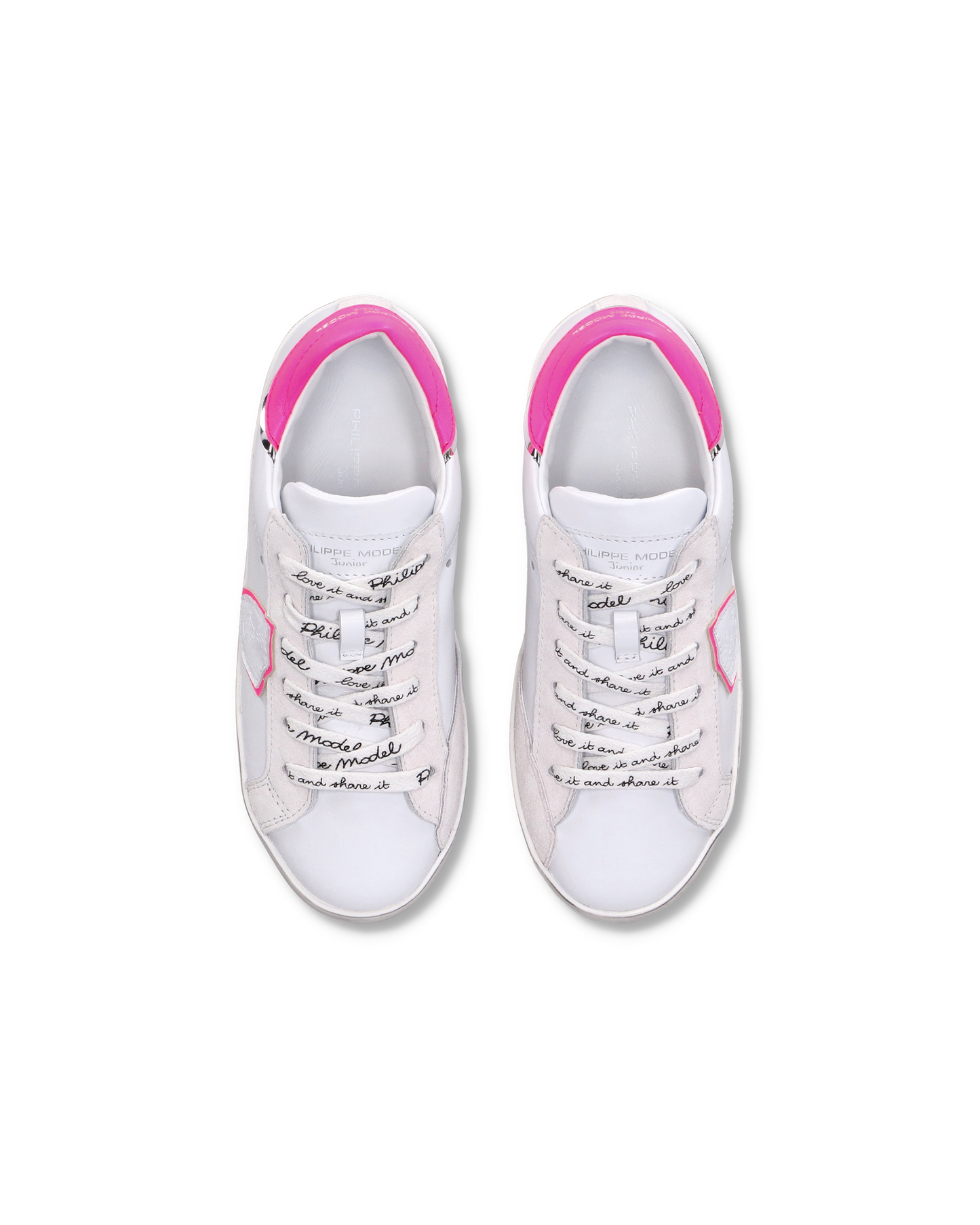 Sneakers Prsx basse da Bambini Bianche e Fucsia in Pelle