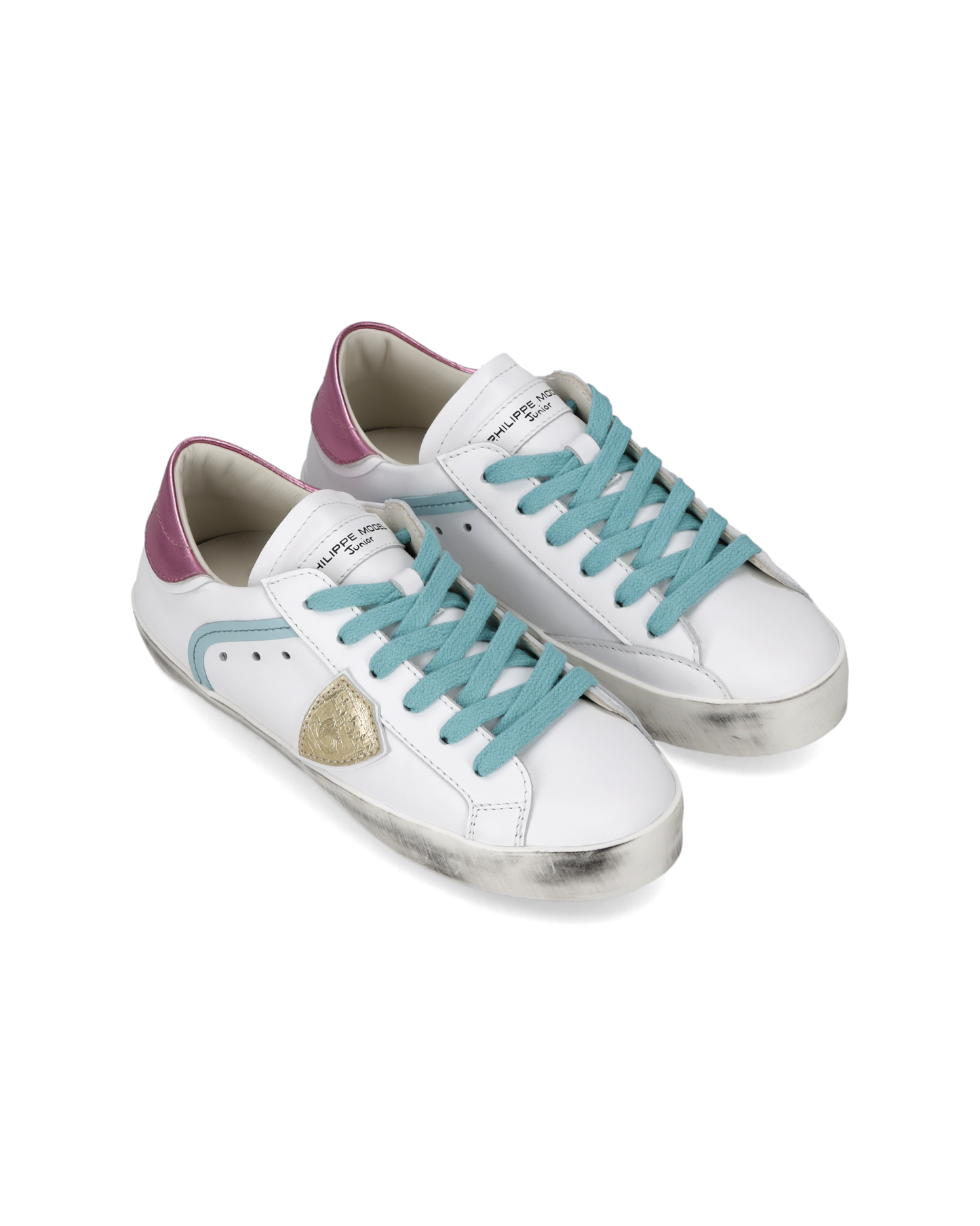 Baskets Prsx Kids, Blanc, Rose et Bleu Ciel