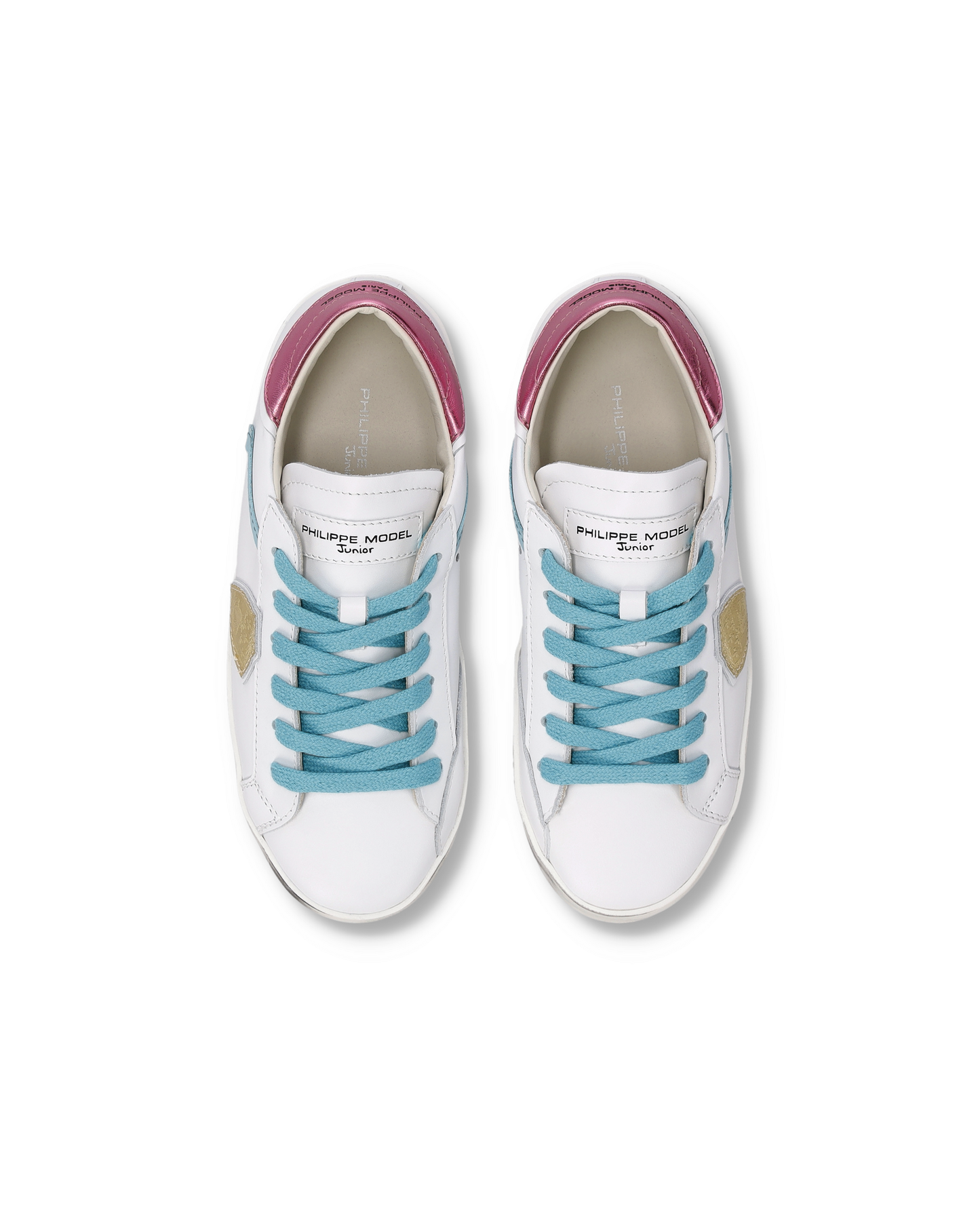 Baskets Prsx Kids, Blanc, Rose et Bleu Ciel