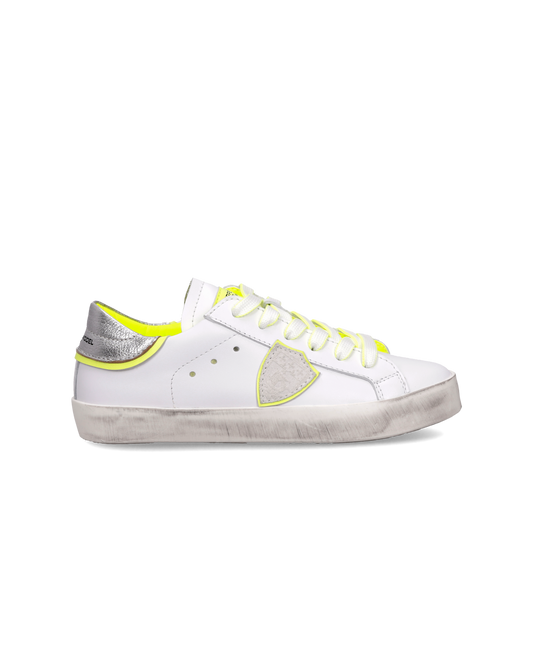 Sneaker Prsx Kids, Bianco Argento