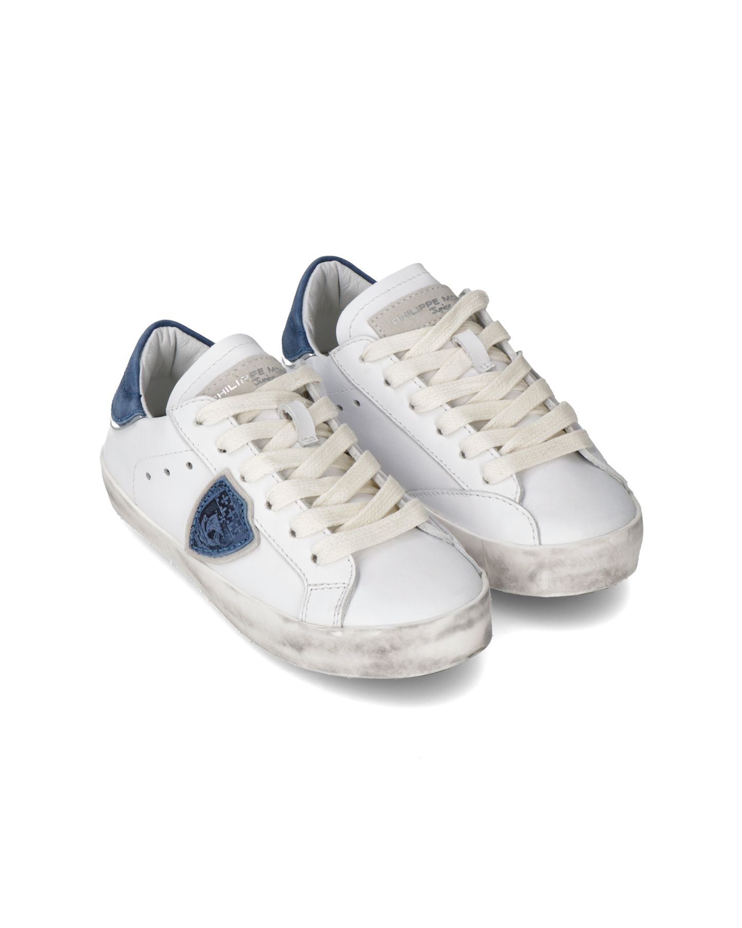 Sneakers Prsx basse da Bambini Bianche e Blu in Pelle