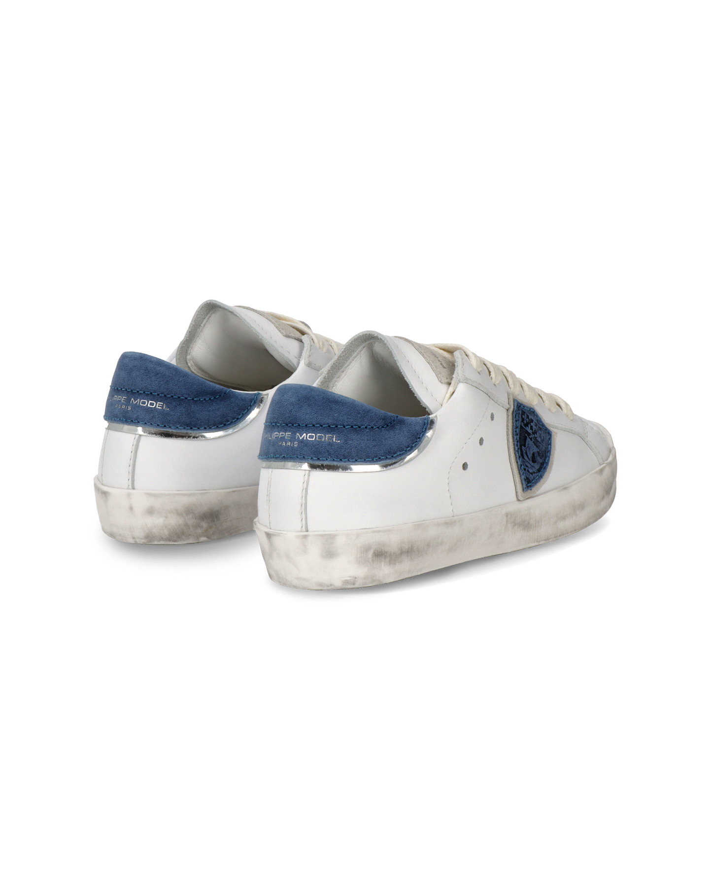 Sneakers Prsx basse da Bambini Bianche e Blu in Pelle