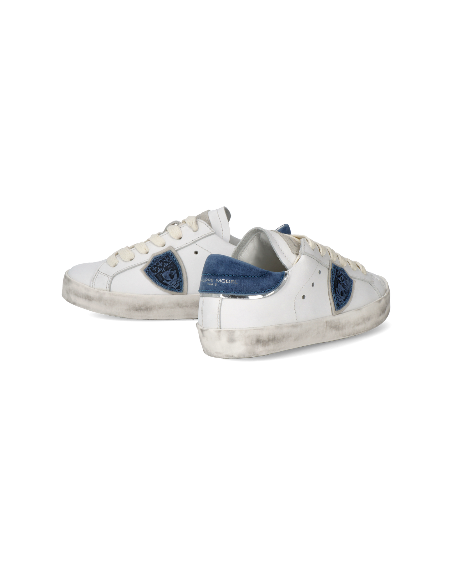 Sneakers Prsx basse da Bambini Bianche e Blu in Pelle