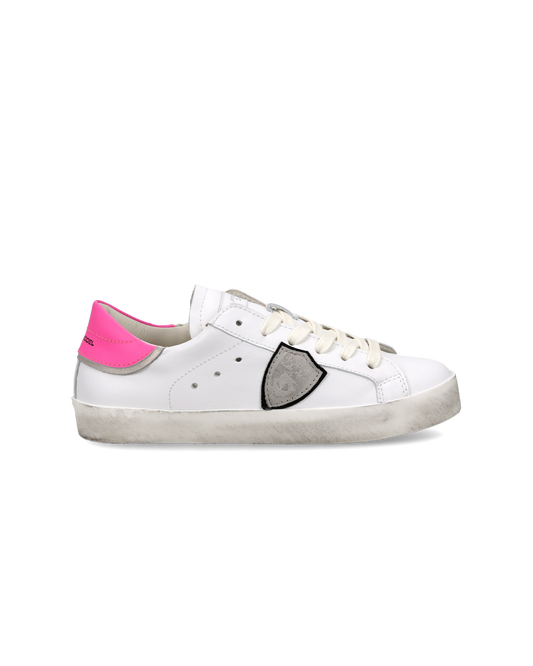 Sneaker Prsx Kids, Bianco Rosa Fluo