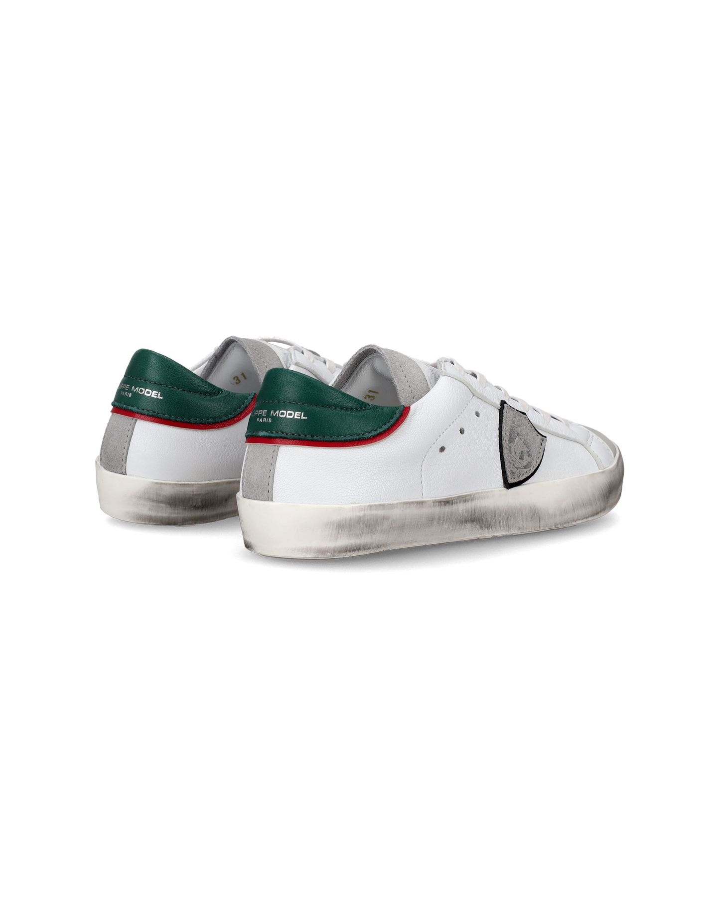 Sneakers Prsx basse da Bambini Bianche e Verdi in Pelle