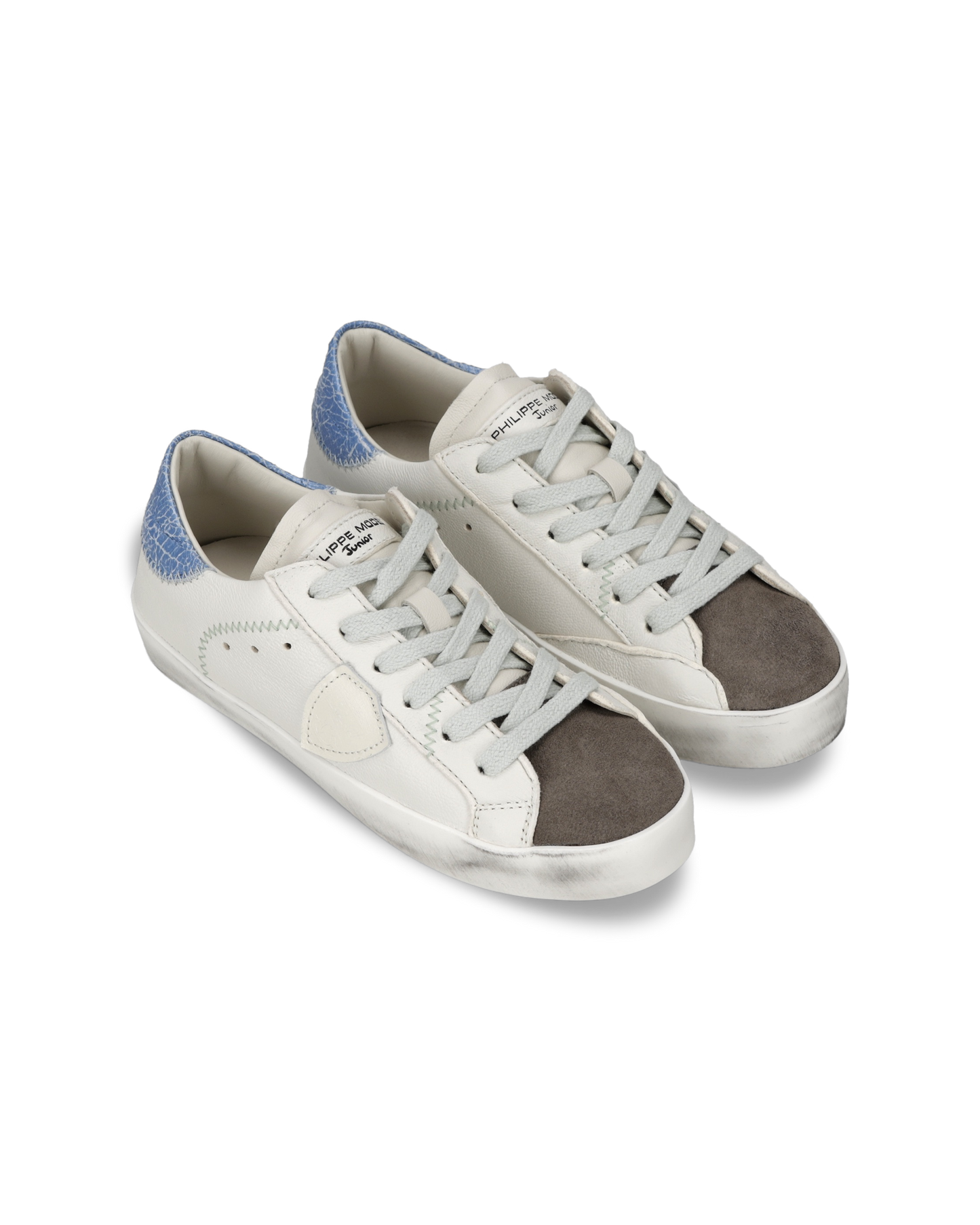 Baskets Prsx Kids, Blanc et Bleu Ciel