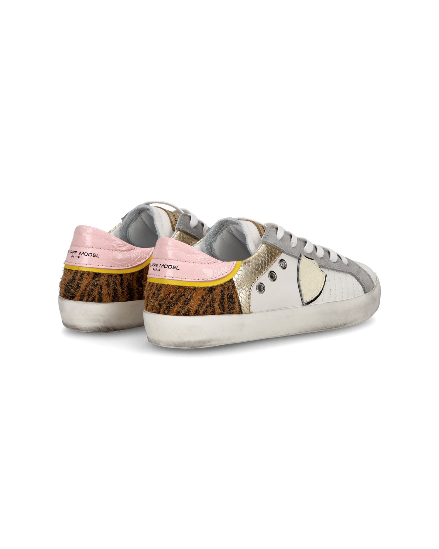 Sneakers basse Paris da Bambino in pelle, Bianco Cognac