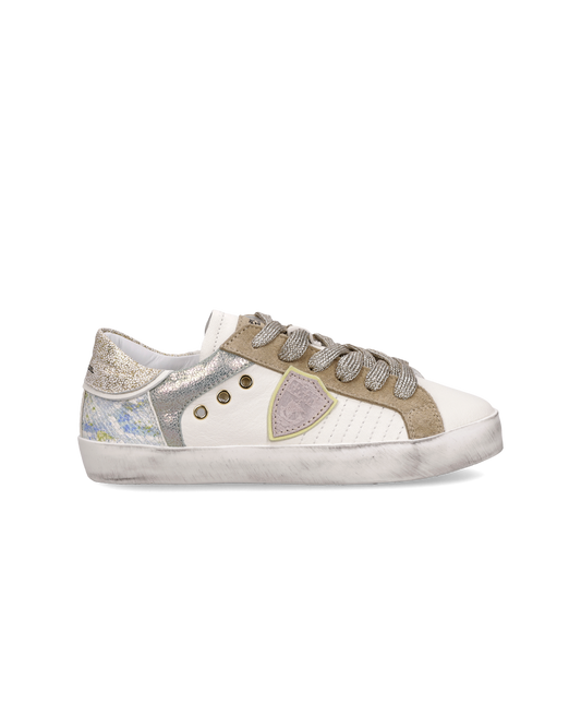 Sneaker Prsx Kids, Bianco Oro
