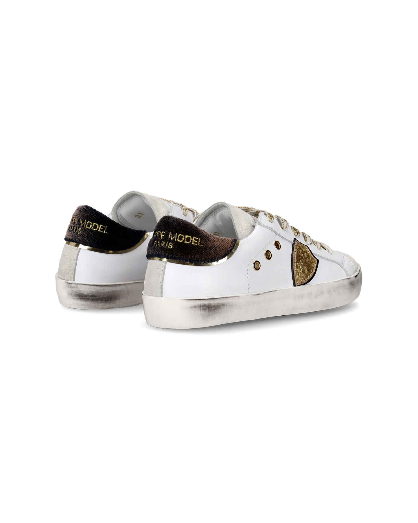 Sneakers Prsx basse da Bambini Bianche e Nere in Pelle