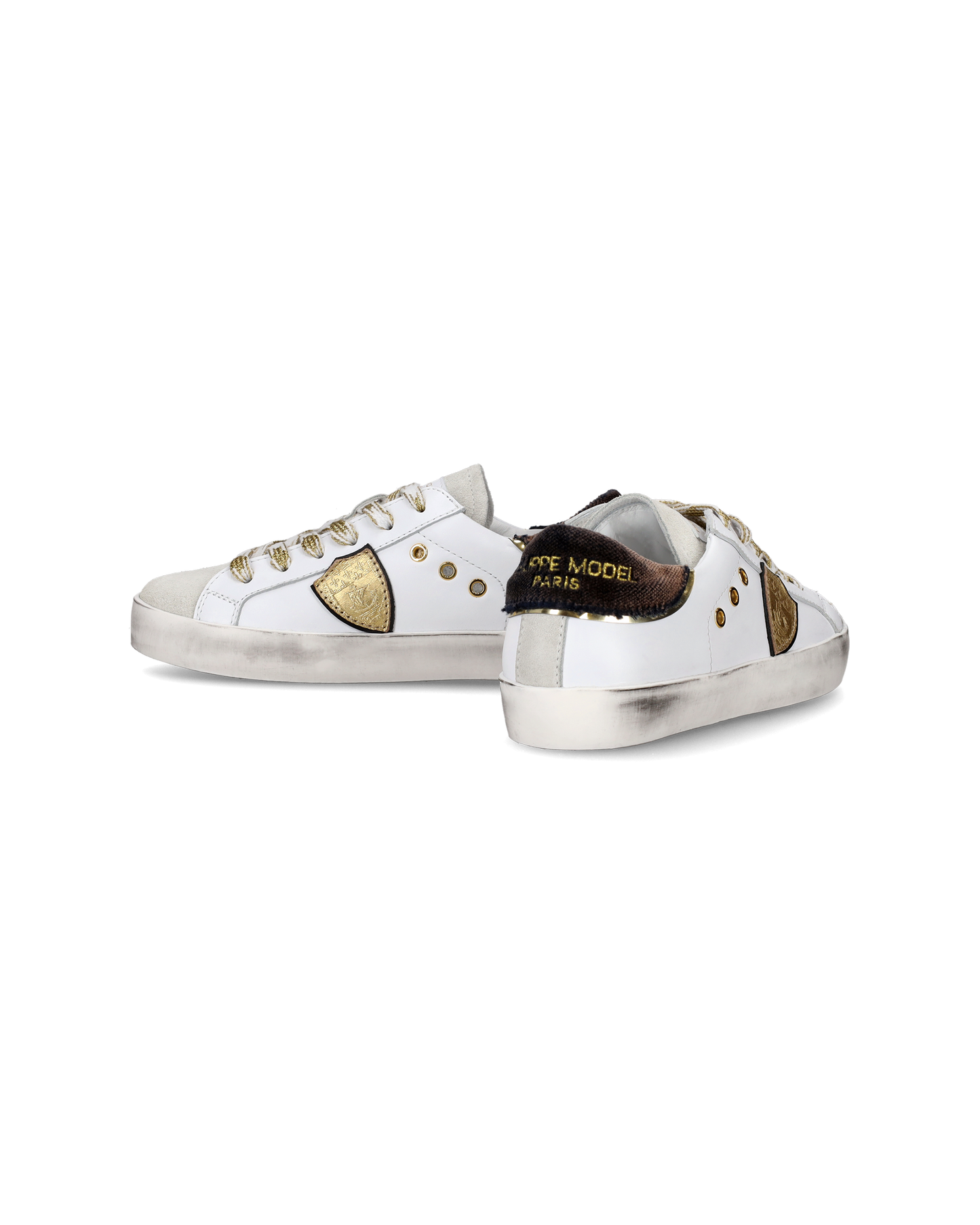 Sneakers Prsx basse da Bambini Bianche e Nere in Pelle