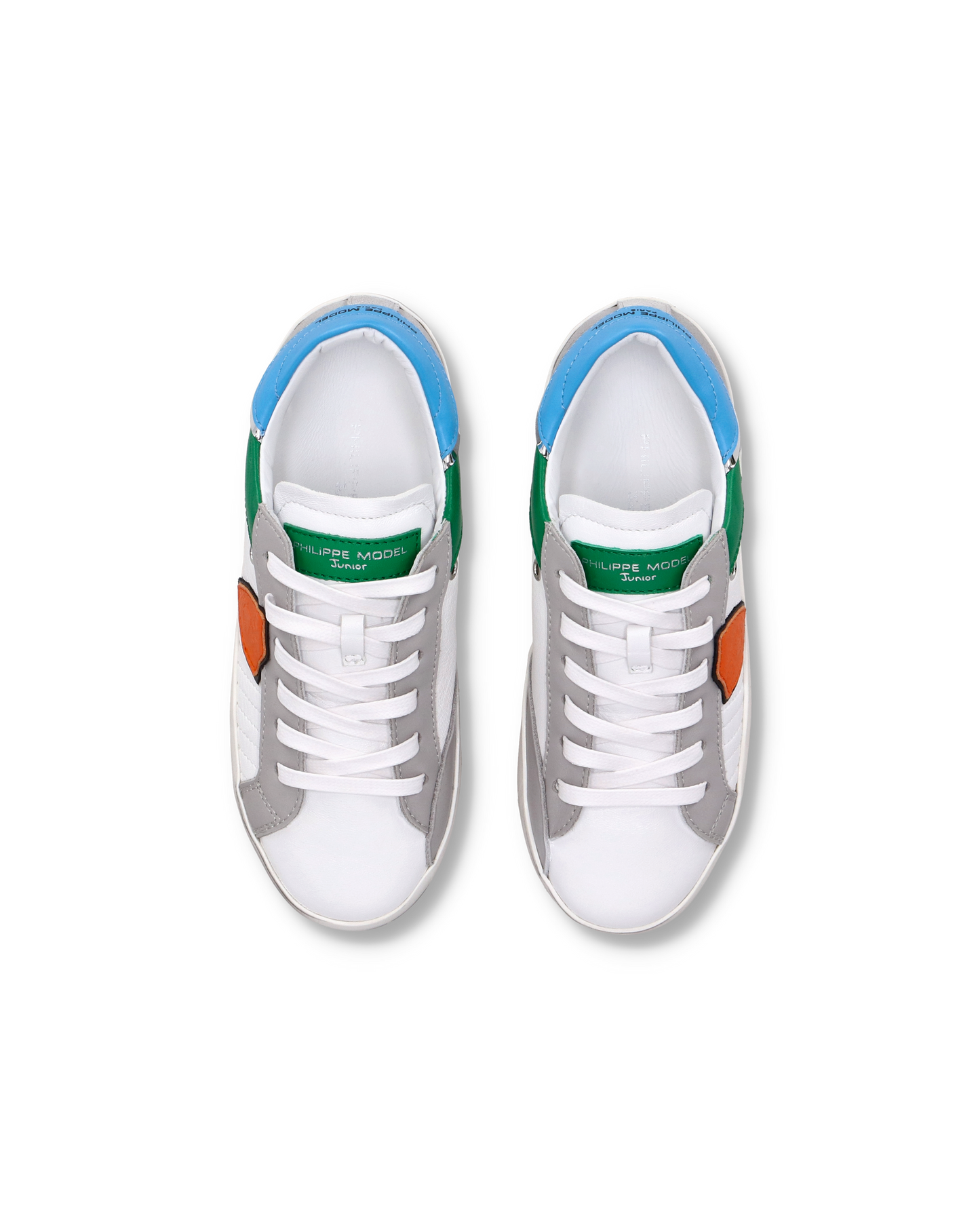 Sneakers Paris basse da Ragazzo in pelle, Bianco Verde