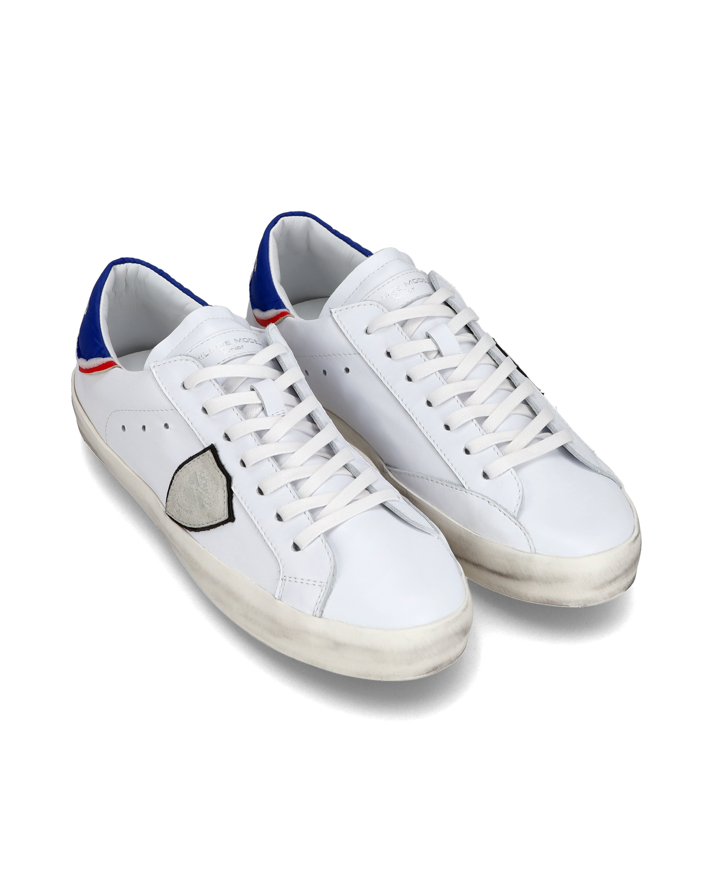 Sneakers basse Paris da Bambino in pelle, Bianco Blu