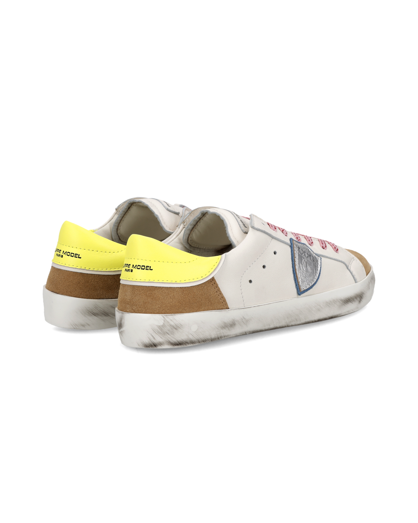 Sneaker Prsx Junior, Weiß Cognac Neongelb