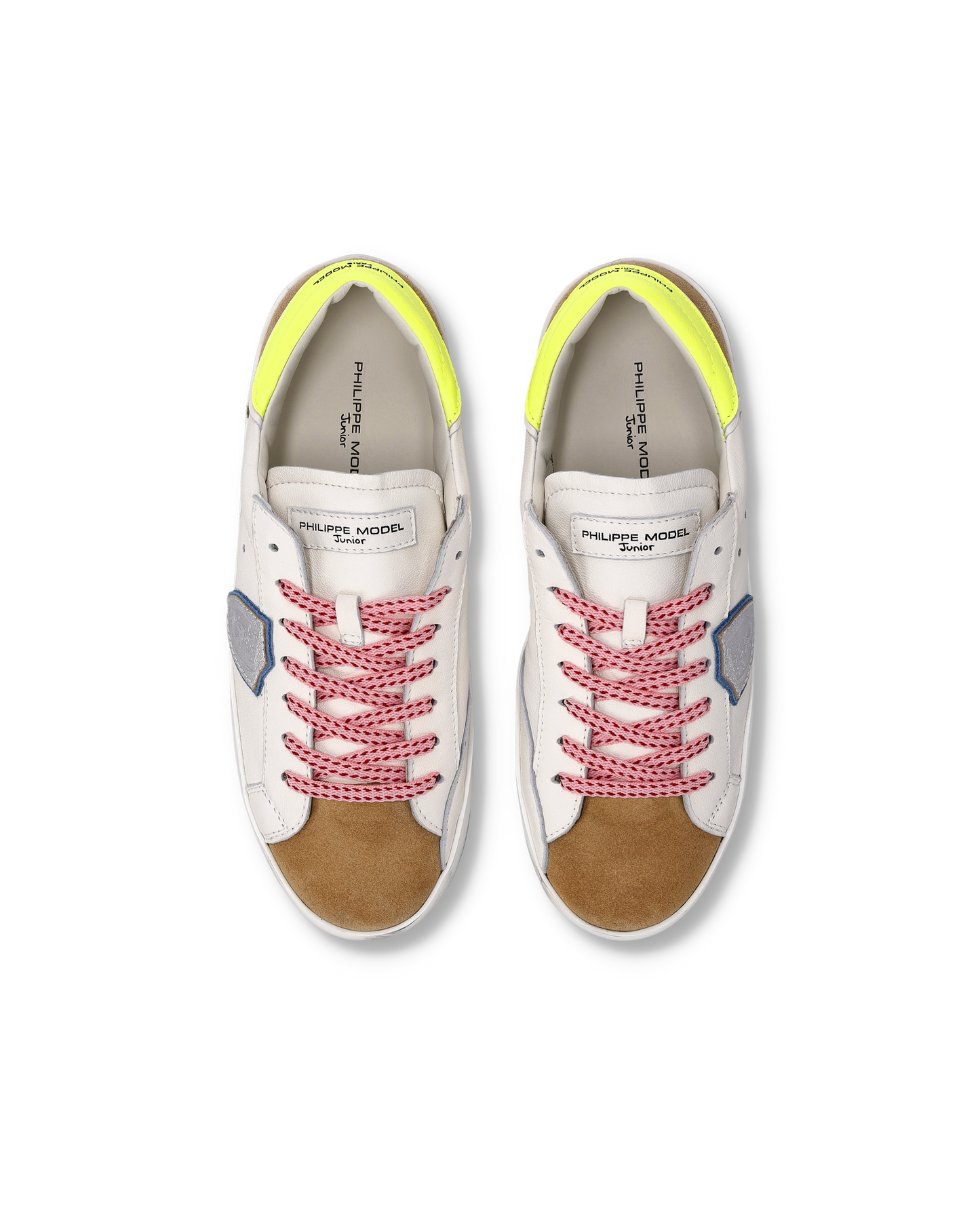 Sneaker Prsx Junior, Weiß Cognac Neongelb
