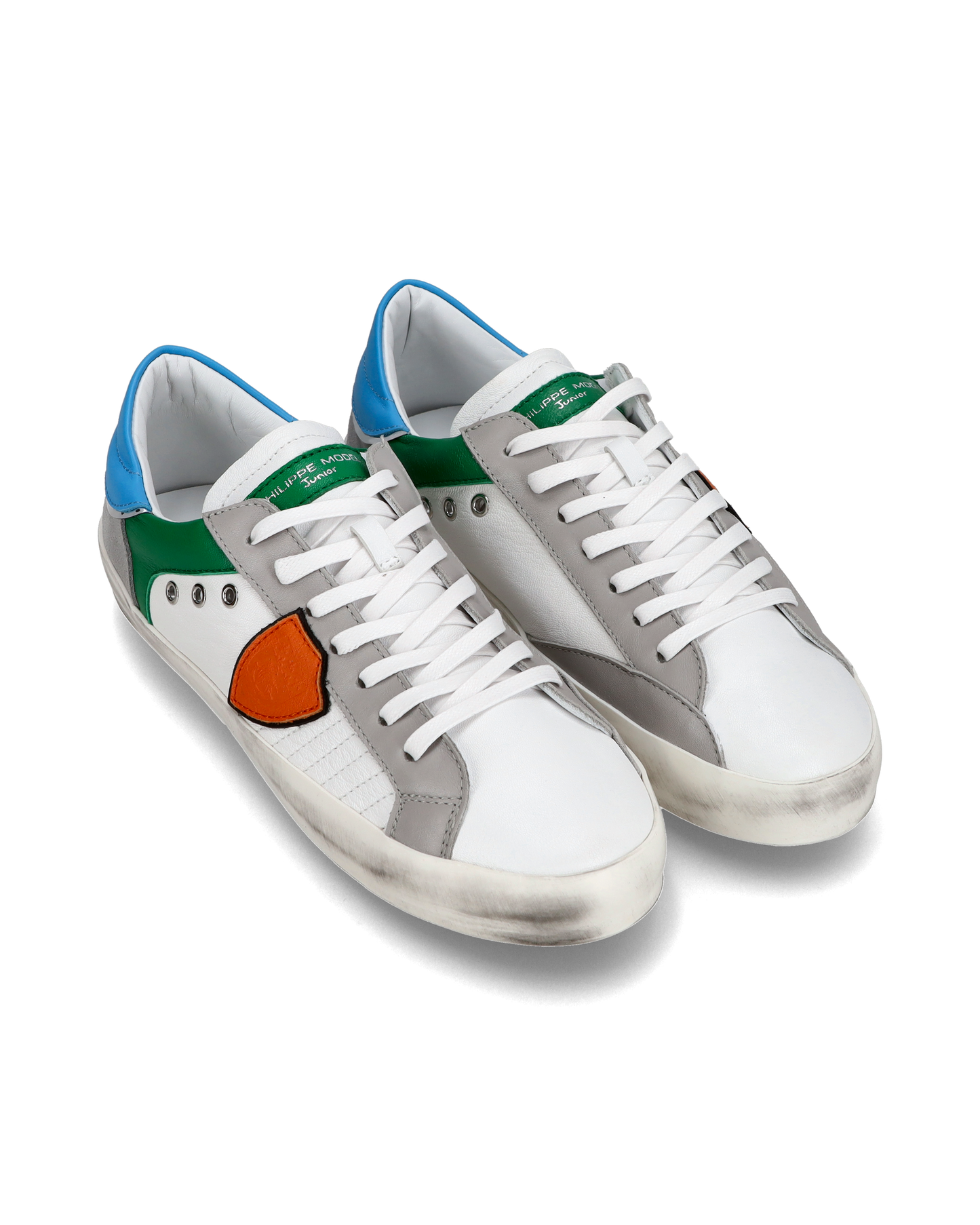 Sneakers basse Paris da Bambino in pelle, Bianco Verde