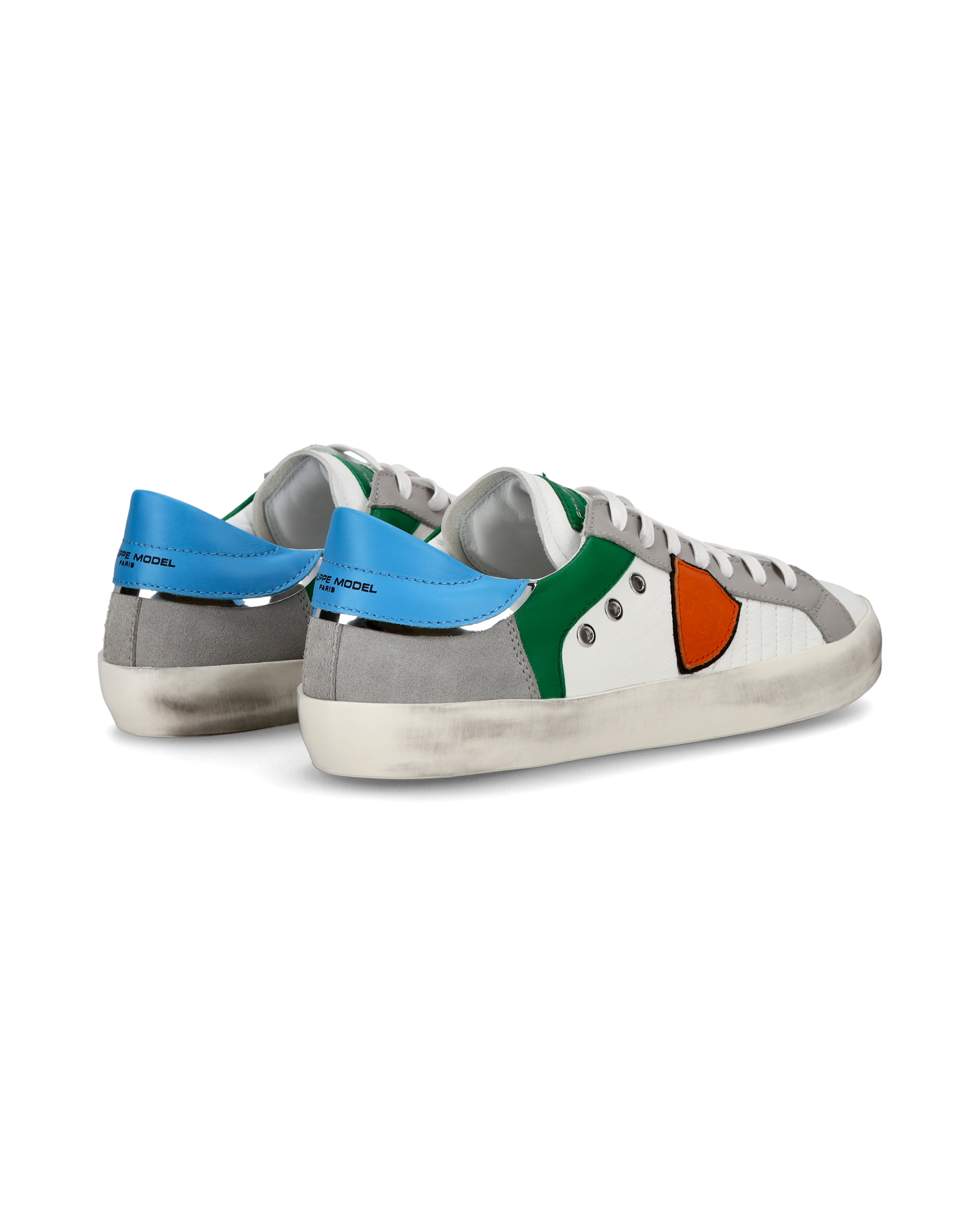 Sneakers basse Paris da Bambino in pelle, Bianco Verde