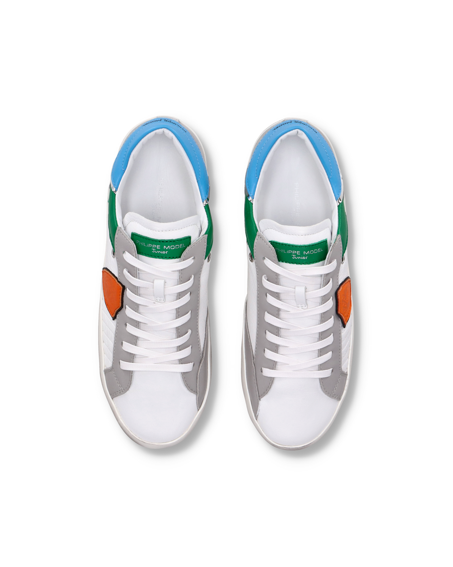 Sneakers basse Paris da Bambino in pelle, Bianco Verde