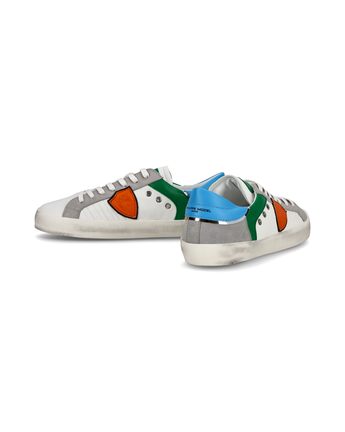 Sneakers basse Paris da Bambino in pelle, Bianco Verde