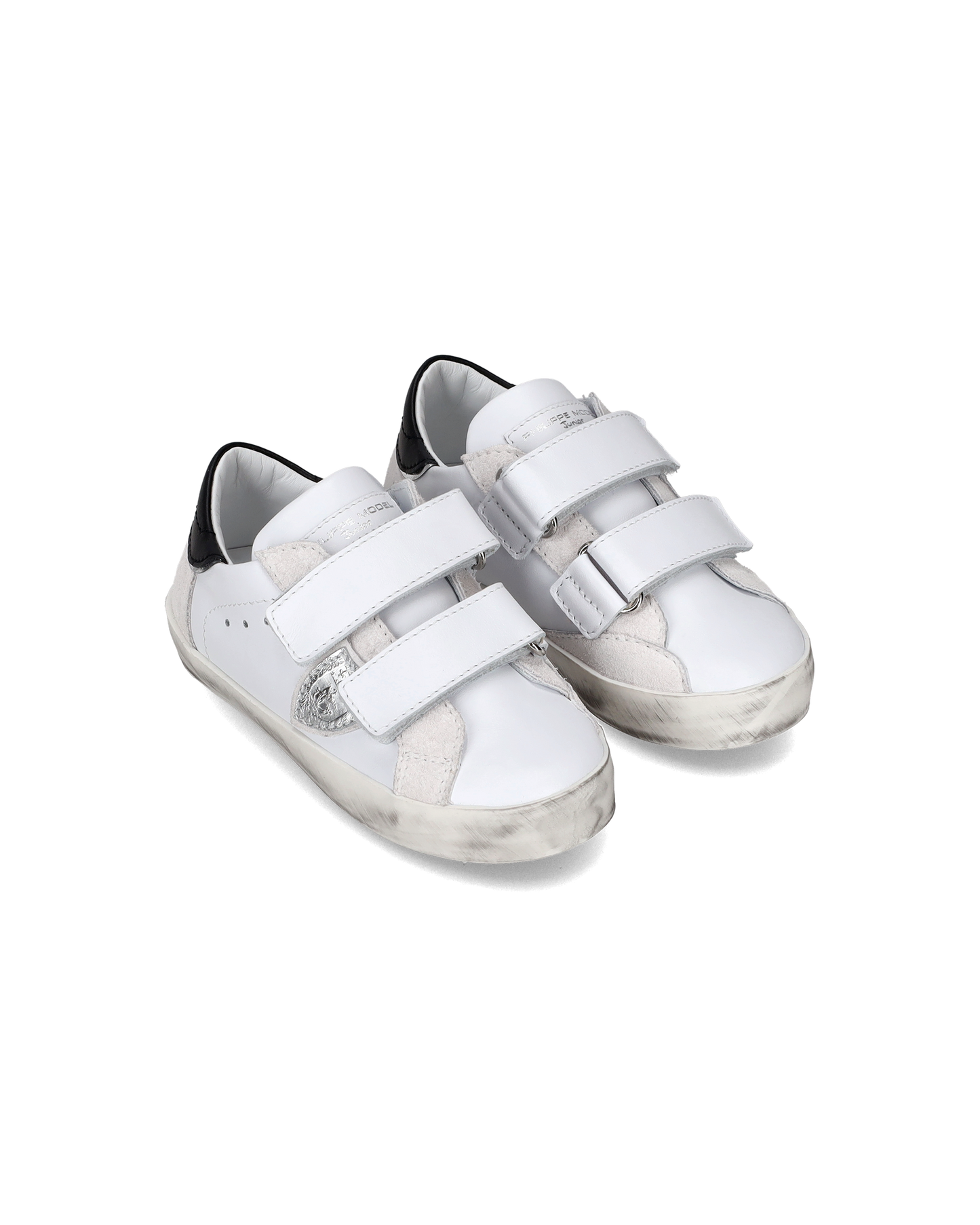 Sneakers Prsx Sportif da Bambini Bianche e Argento in Pelle