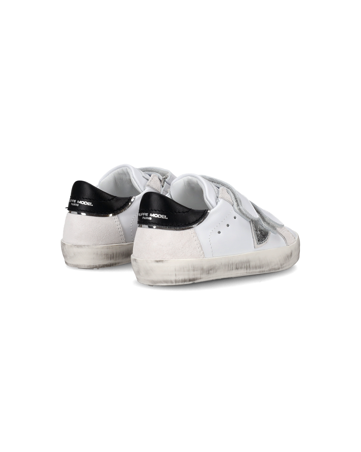 Sneakers Prsx Sportif da Bambini Bianche e Argento in Pelle