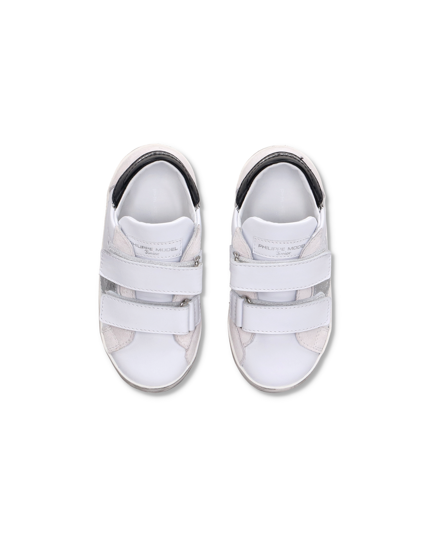 Sneakers Prsx Sportif da Bambini Bianche e Argento in Pelle