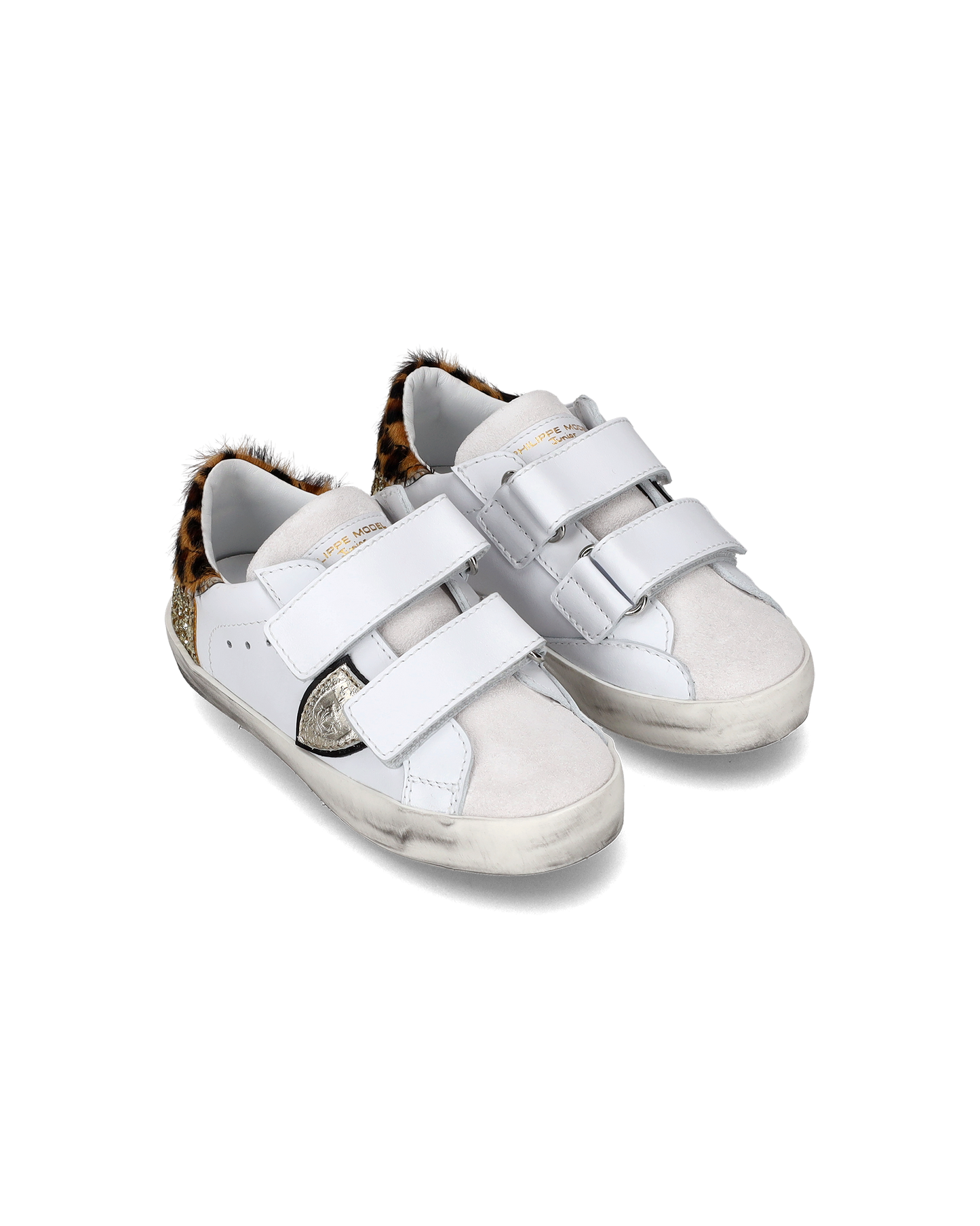 Sneakers Prsx Sportif da Bambini Bianche e Oro in Pelle