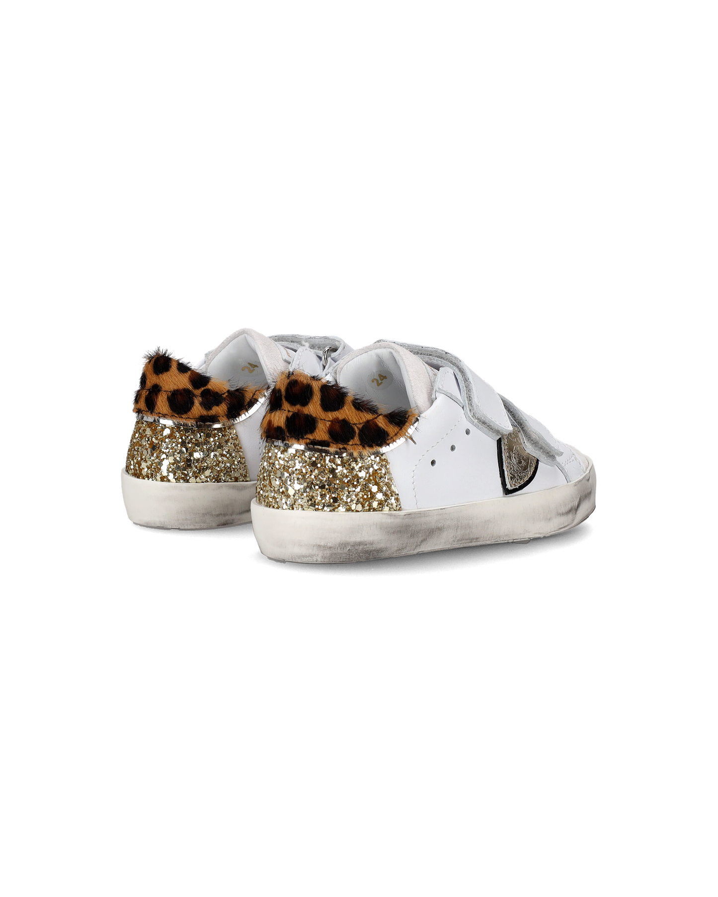 Sneakers Prsx Sportif da Bambini Bianche e Oro in Pelle