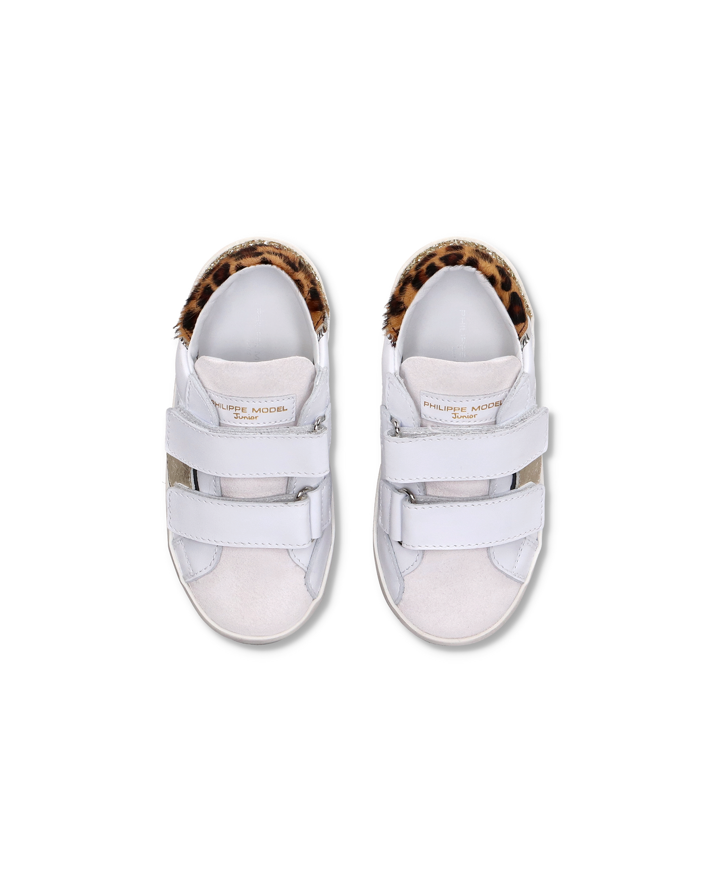 Sneakers Prsx Sportif da Bambini Bianche e Oro in Pelle