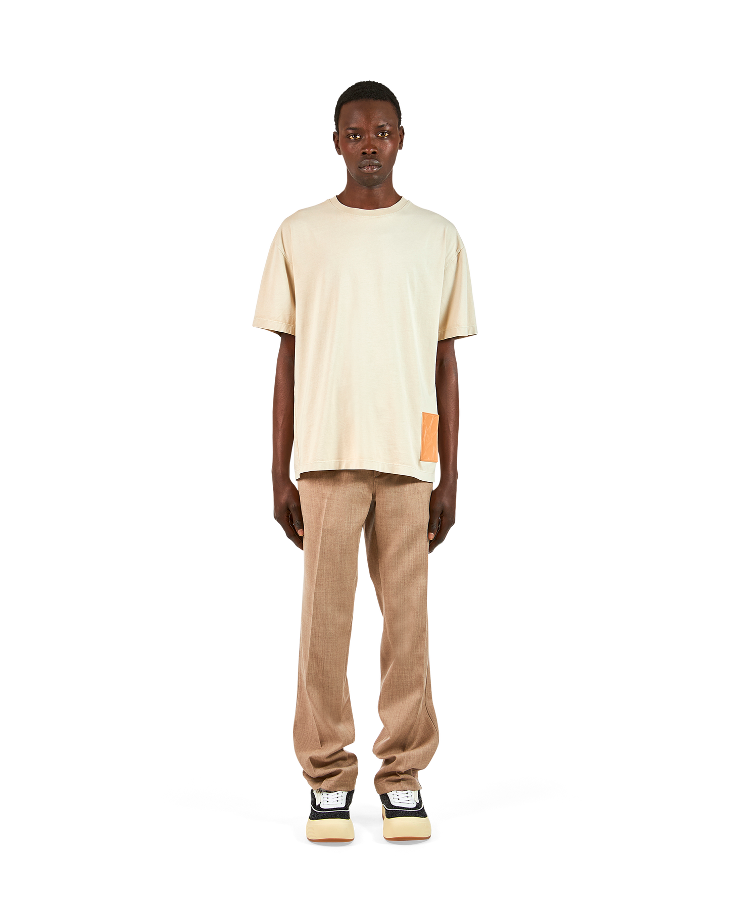 Camiseta de Manga Corta Beige Para Hombre