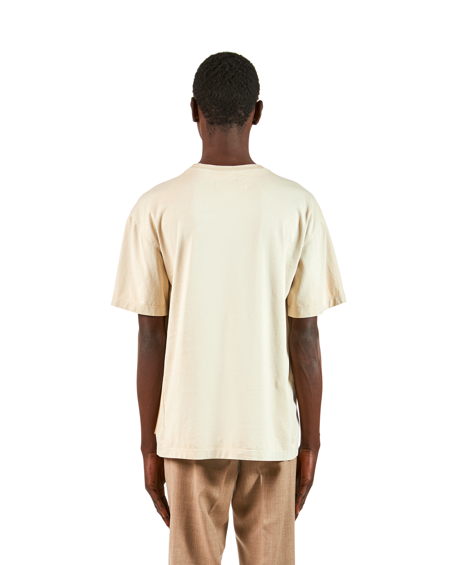 Camiseta de Manga Corta Beige Para Hombre