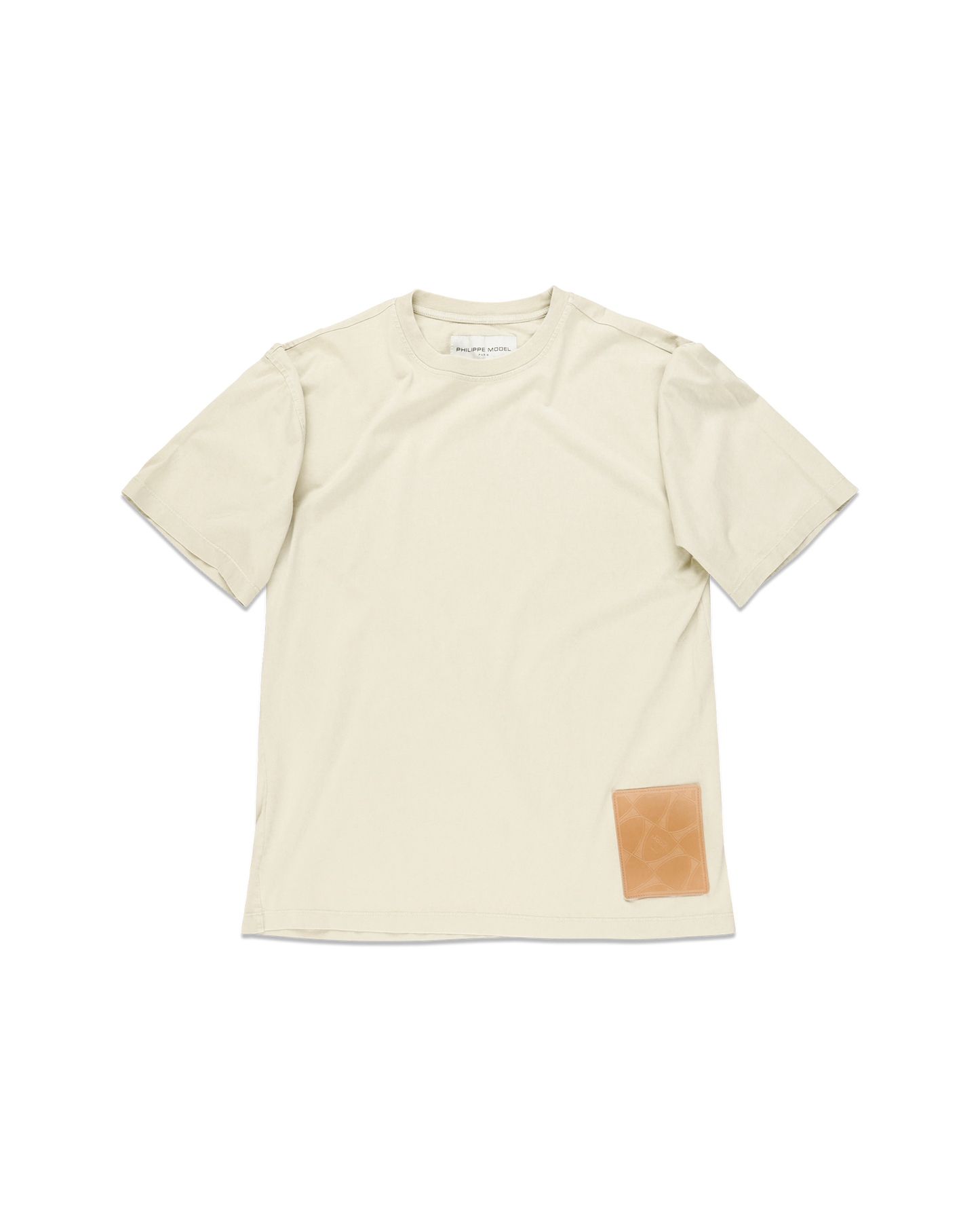 Camiseta de Manga Corta Beige Para Hombre