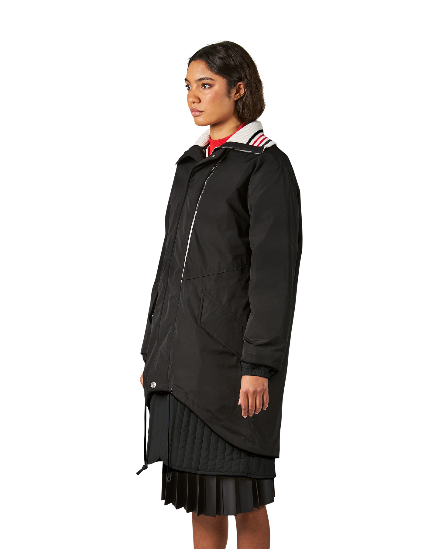 Women's Black Long Parka