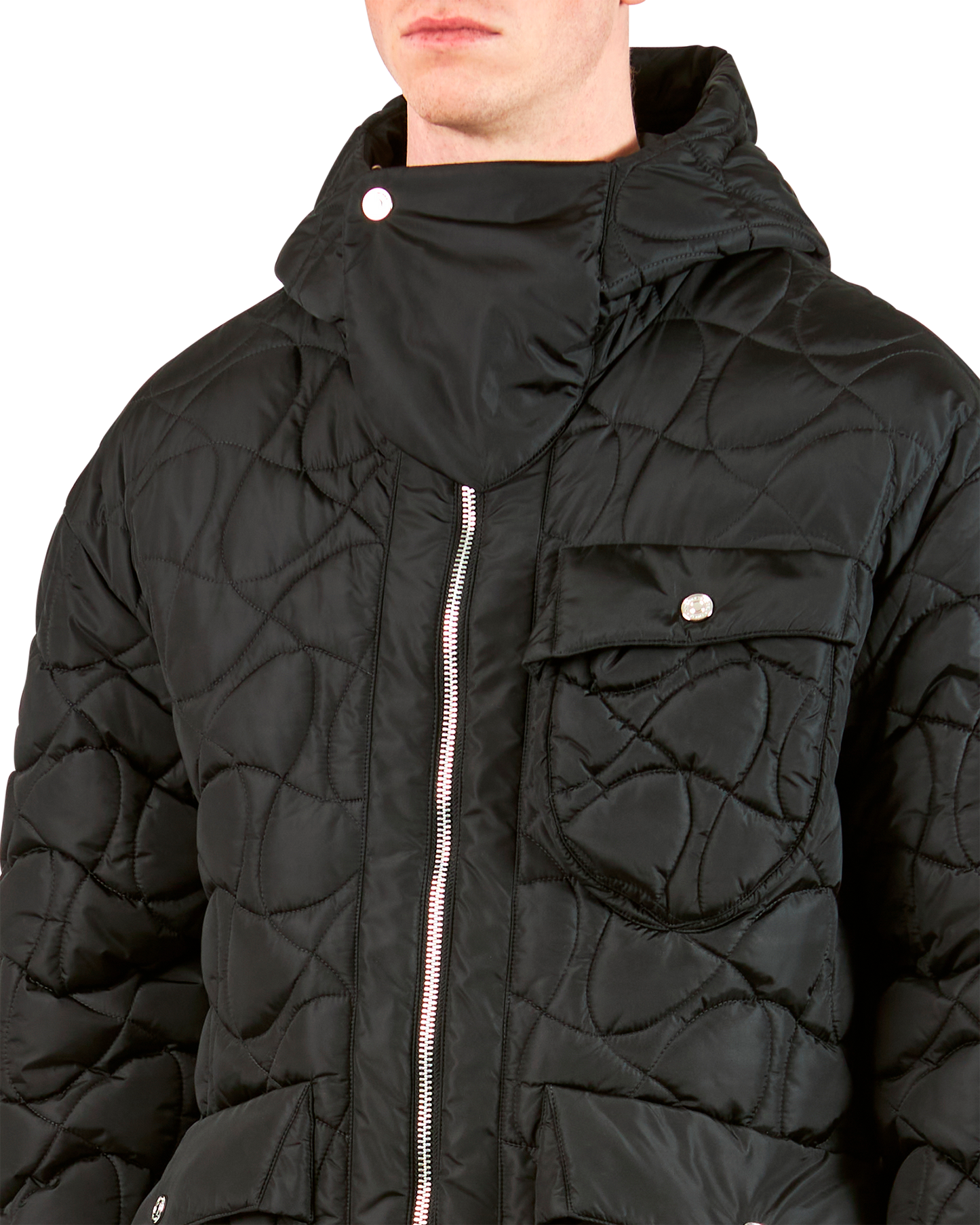 Parka Lungo Nero da Uomo
