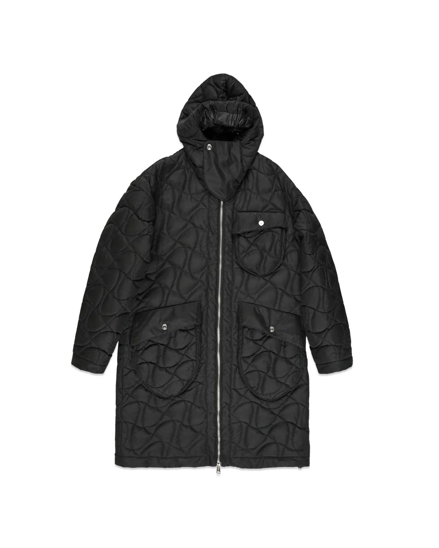 Parka Lungo Nero da Uomo