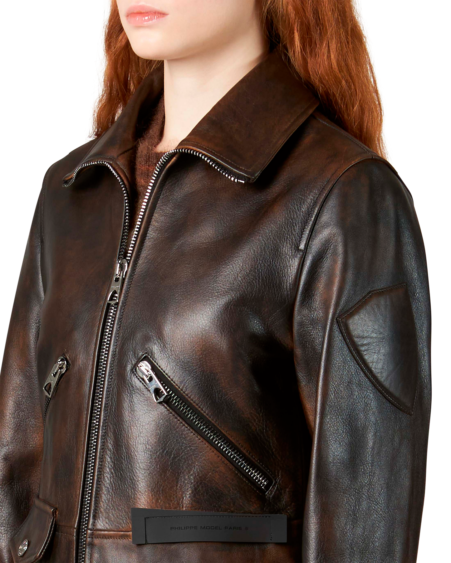 Women's Brown Biker Jacket