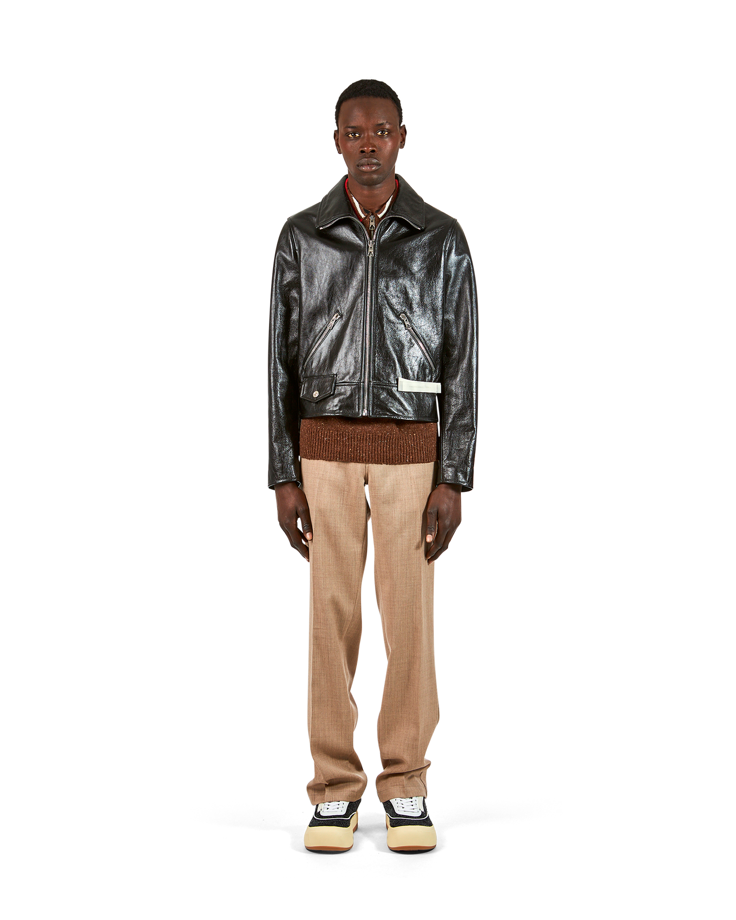 Biker Jacket Nera da Uomo
