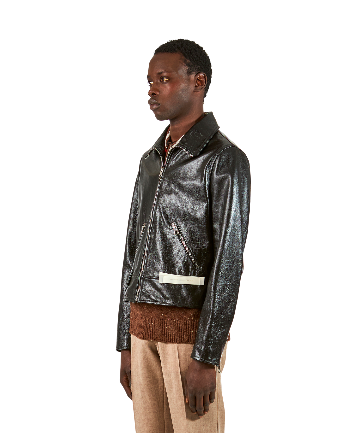 Biker Jacket Nera da Uomo