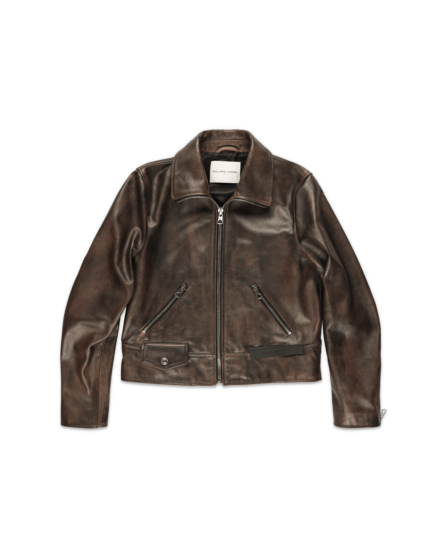 Biker Jacket Marrone da Uomo 