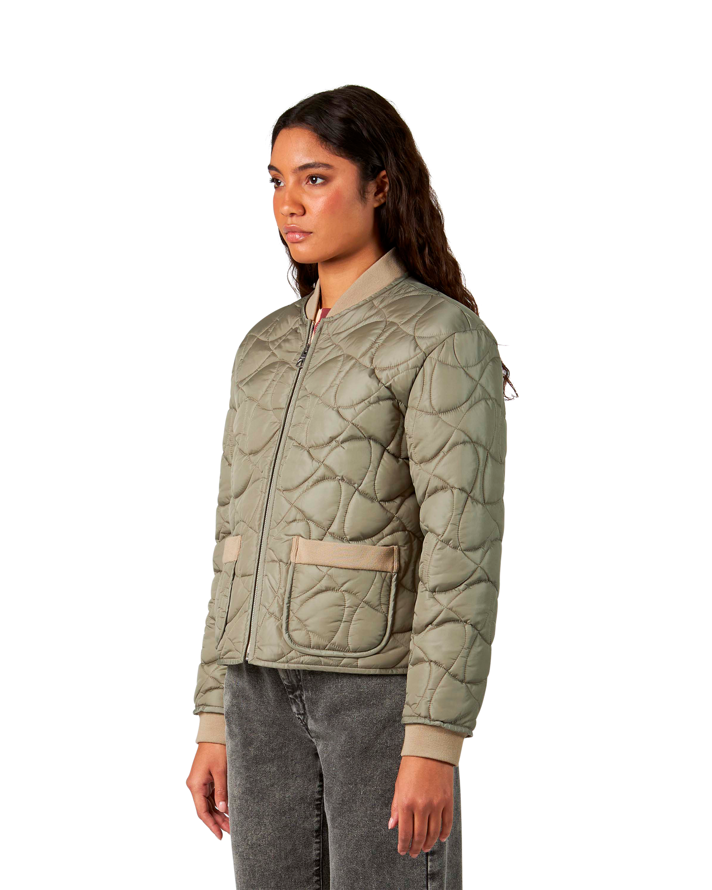 Woman's Beige Quilted Jacket