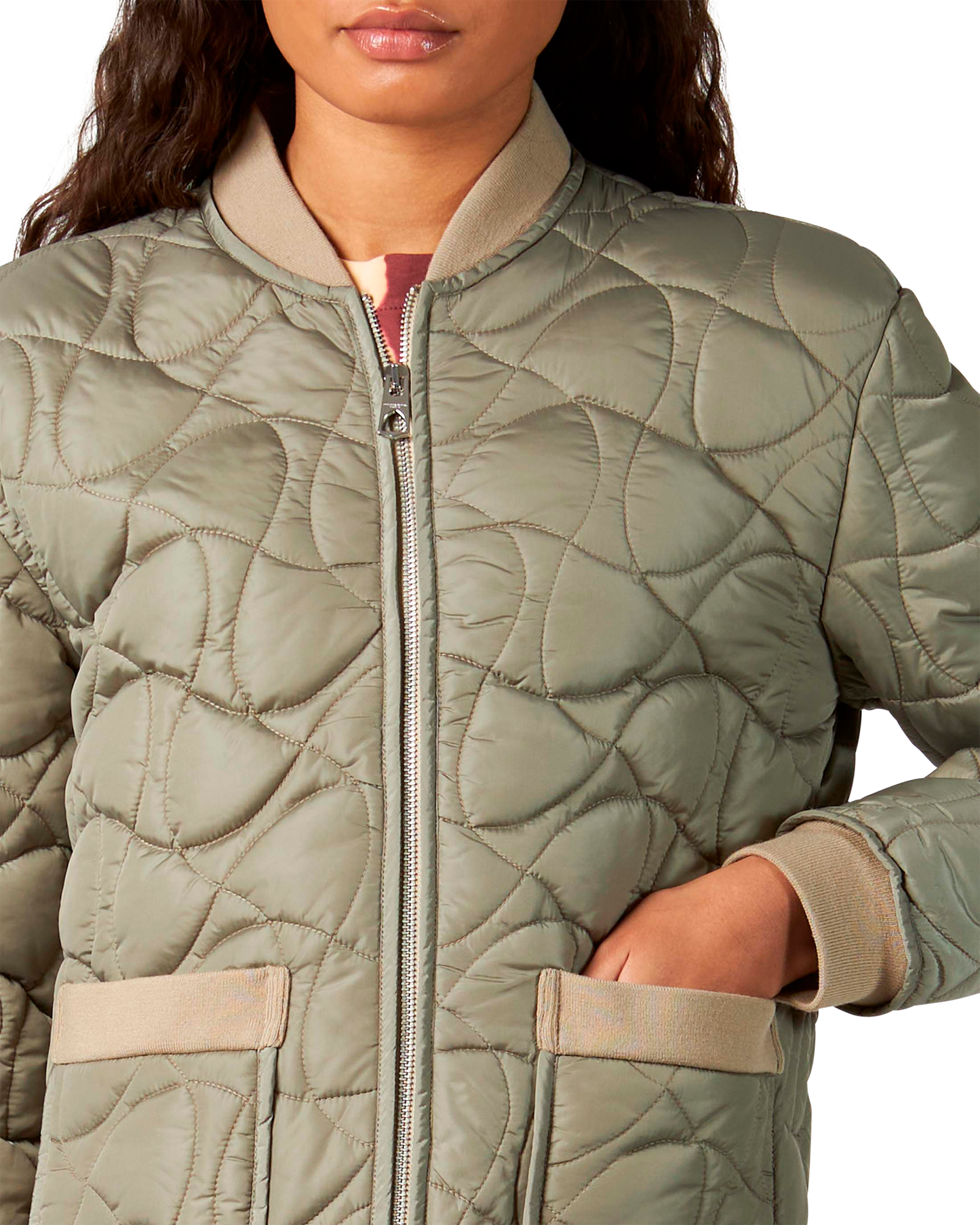 Woman's Beige Quilted Jacket